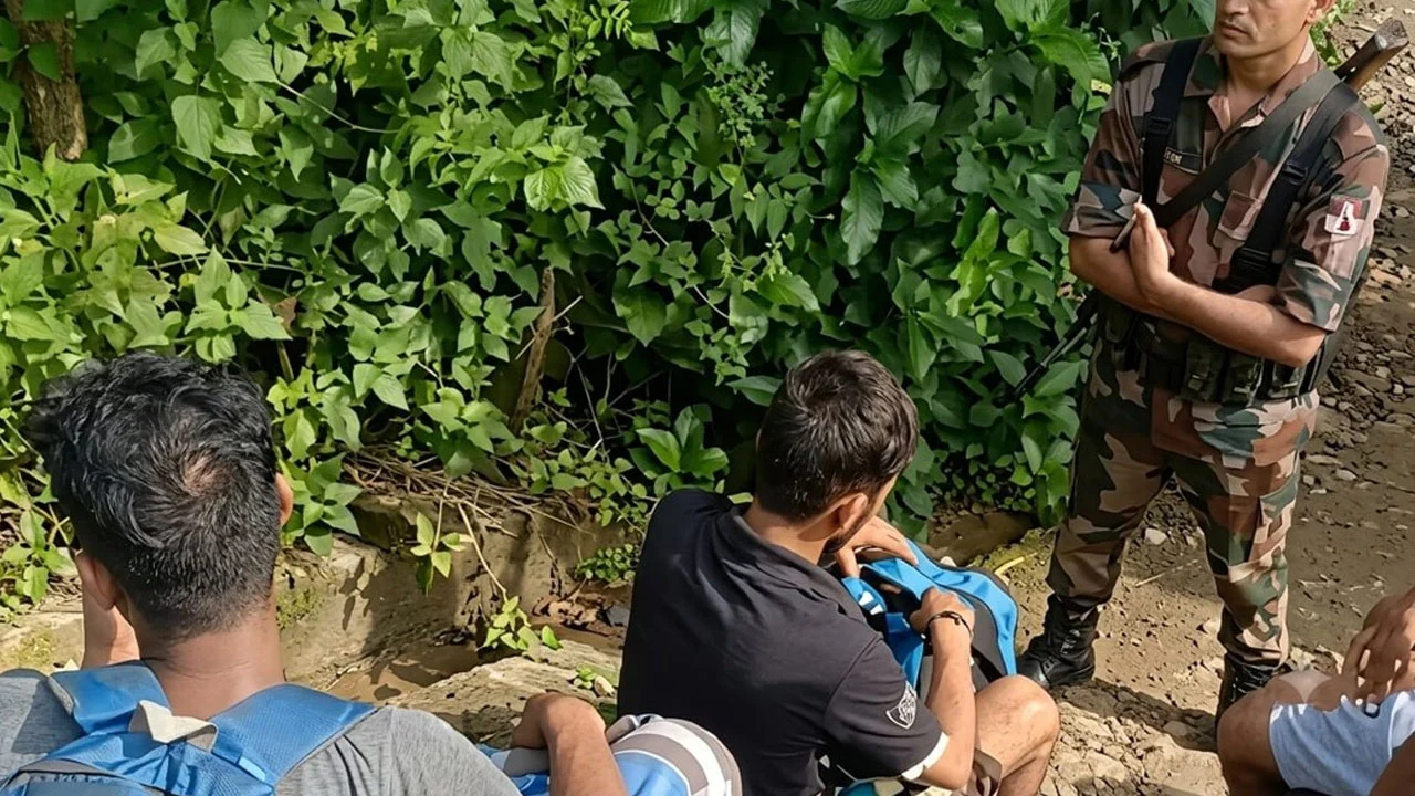 শেরপুরের নালিতাবাড়ী সীমান্তে অবৈধভাবে ভারত থেকে ফেরার সময় ১২ বাংলাদেশি আটক