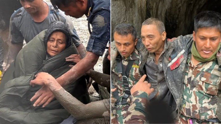 নেপালে বন্যা: ১০ দিন পর ধ্বংসস্তূপ ও সুড়ঙ্গ থেকে জীবিত উদ্ধার দুজন