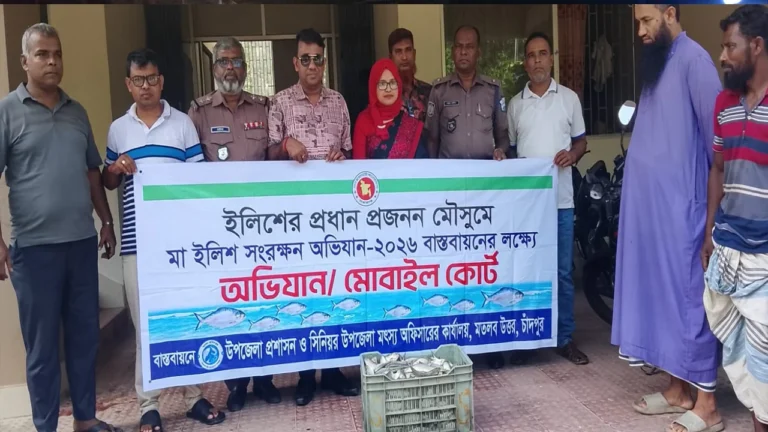 মতলব উত্তরে মা ইলিশ রক্ষা অভিযানে ১০ জেলে আটক